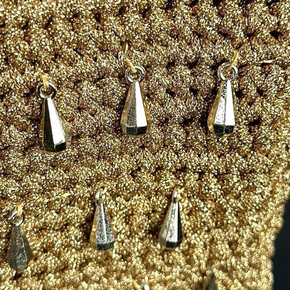 Vintage Gold Small Evening Bag Mesh Crochet with Beads made in Italy - Picture 5 of 11